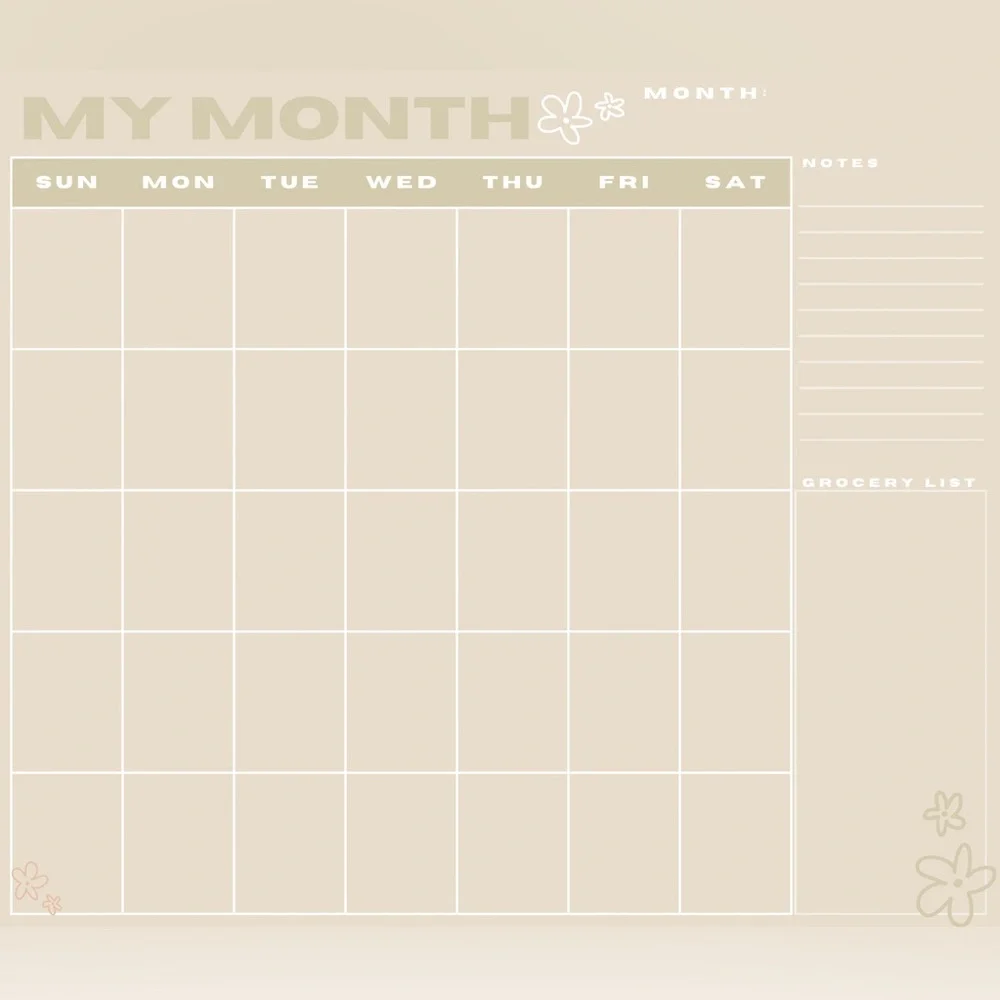 Fridge calendar size 14x12 comes with magnets